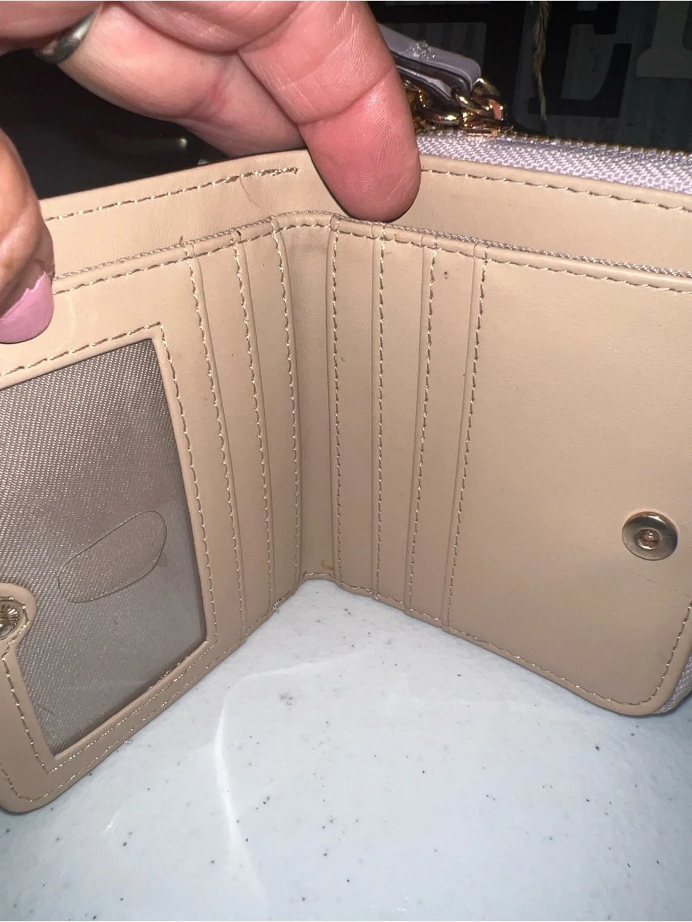 Nine West Lilac Croc-Embossed Compact Wallet -